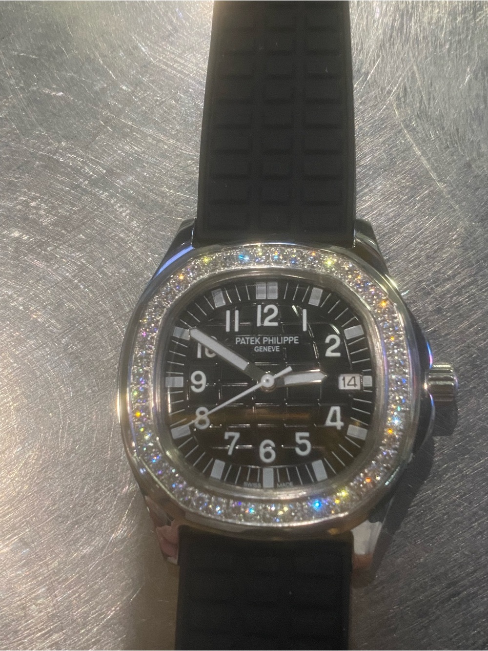 New Patek Philippe Black Dial Diamond Bezel Sports Watch